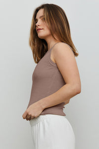 Round Neck Ribbed Cropped Tank