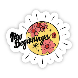 "New Beginnings" Sunshine Flower Sticker