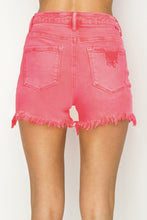 Load image into Gallery viewer, High Waist Frayed Hem Denim Shorts