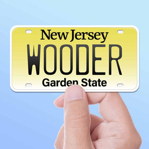 "Wooder" NJ License Plate Sticker