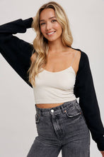 Load image into Gallery viewer, Black Shrug Knit Sweater