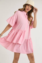 Load image into Gallery viewer, Pink Ruffled Minidress with Button Detail