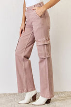 Load image into Gallery viewer, Full Size High Rise Cargo Wide Leg Jeans