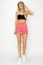 Load image into Gallery viewer, High Waist Frayed Hem Denim Shorts