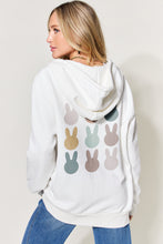 Load image into Gallery viewer, Easter Bunny Graphic Zip-Up Hoodie with Pockets