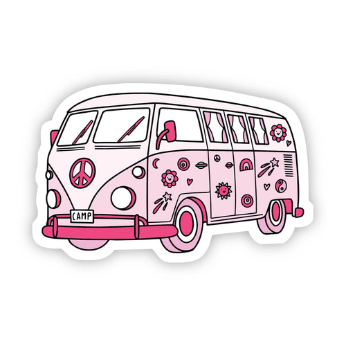 Red Groovy Van Aesthetic Sticker