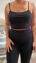 Load image into Gallery viewer, Black Cropped Cami with Adjustable Strap