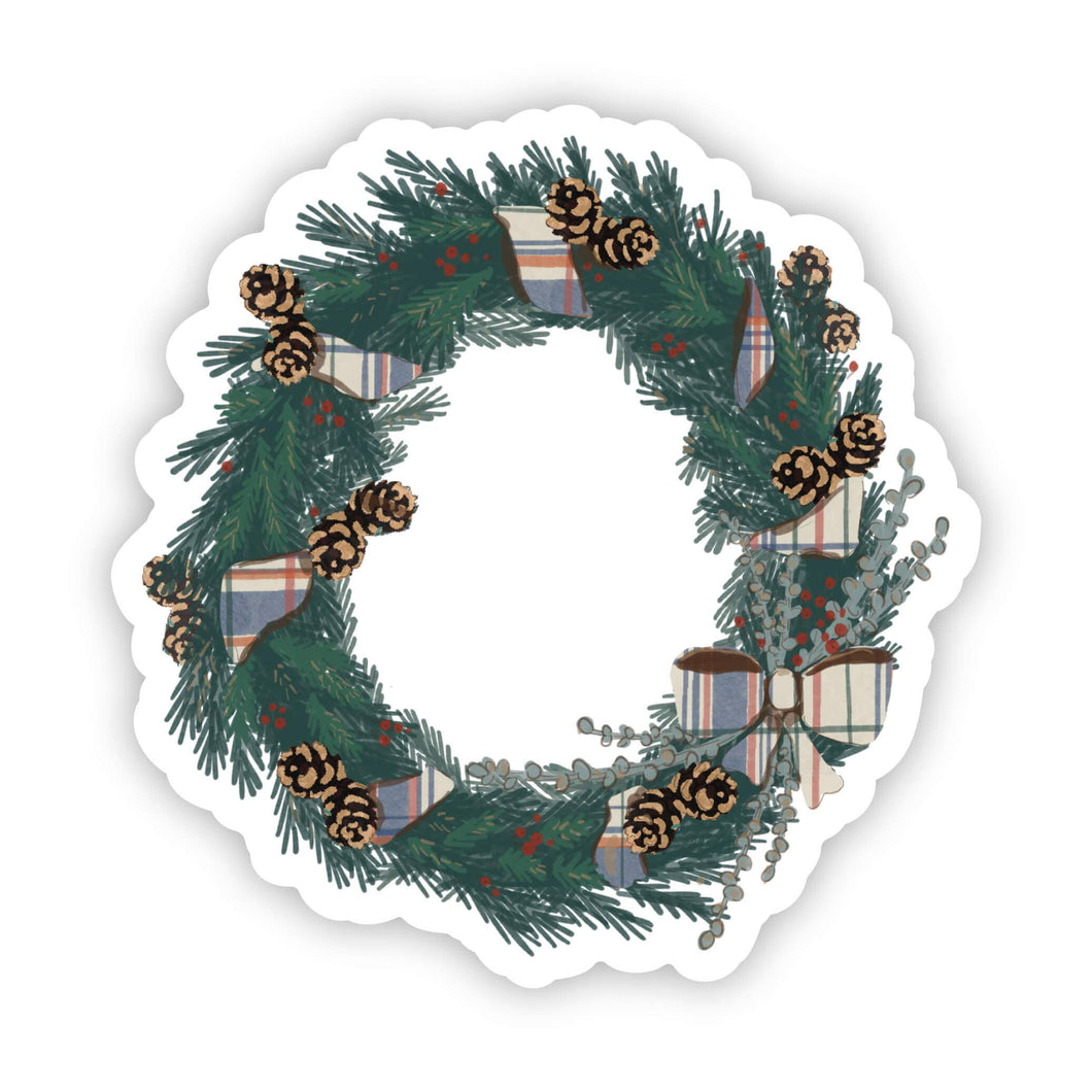 Holiday Wreath With Bow Sticker