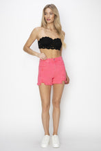 Load image into Gallery viewer, High Waist Frayed Hem Denim Shorts