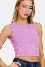 Load image into Gallery viewer, Ribbed Round Neck Cropped Tank