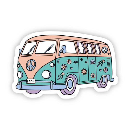 Multicolor Groovy Van Aesthetic Sticker