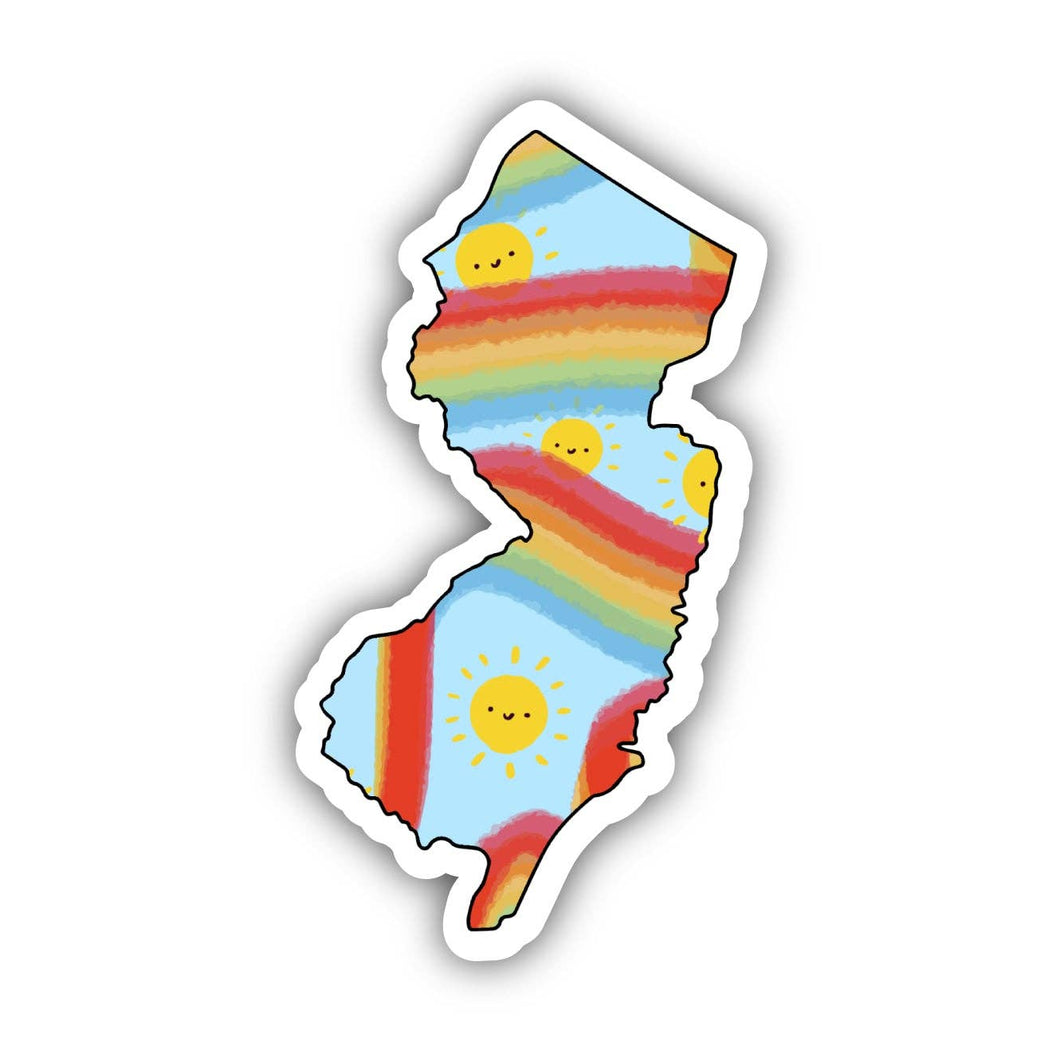 New Jersey Sunny Rainbow Sticker