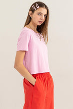Load image into Gallery viewer, Round Neck Cropped T-Shirt