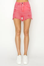 Load image into Gallery viewer, High Waist Frayed Hem Denim Shorts