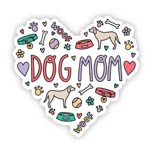 "Dog Mom" Heart Sticker